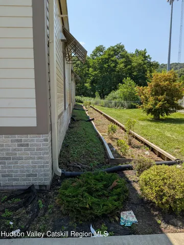 a view of an empty room with painted walls