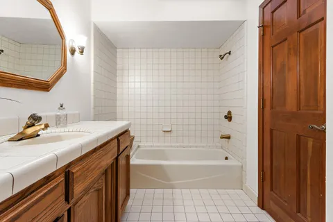 a bathroom with a sink and a bathtub