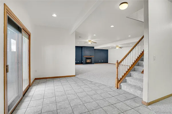 a view of an entryway with stairs