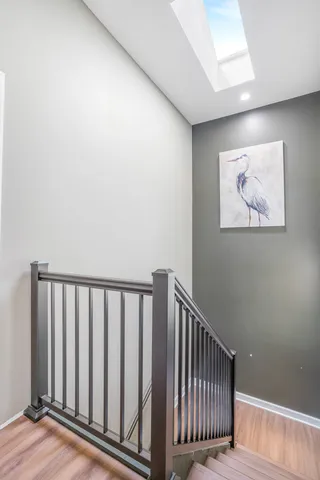 a view of entryway with wooden floor
