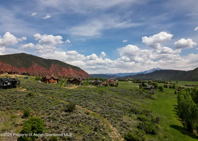 a view of a city with green space
