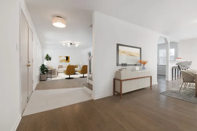 a view of a living room and a couch