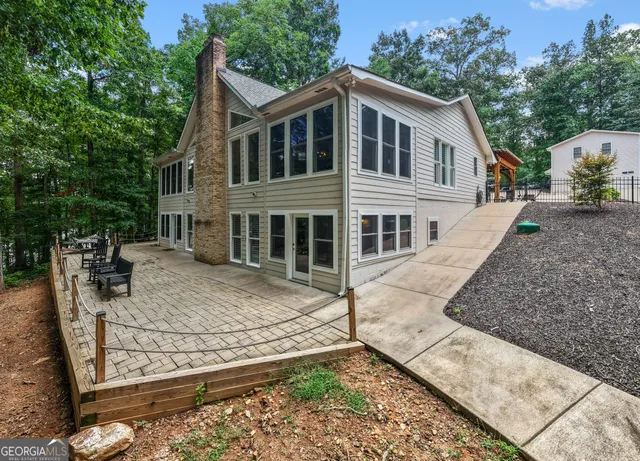 a view of backyard with green space