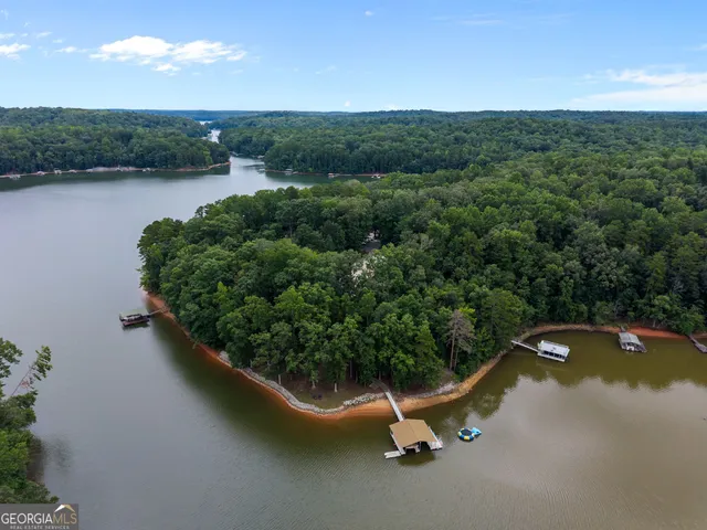 a view of a swimming pool and lake view