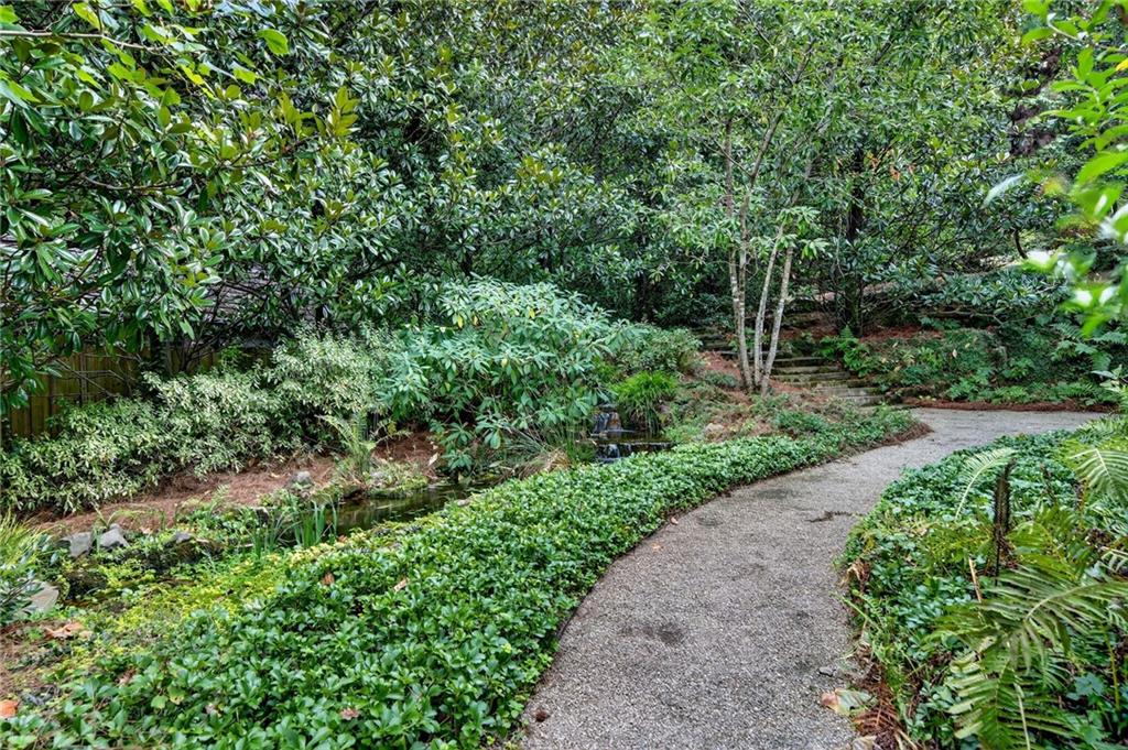 120 Burdette Trail Atlanta, GA 30327 - Photo 67 of 69 a view of a garden with plants and a large tree