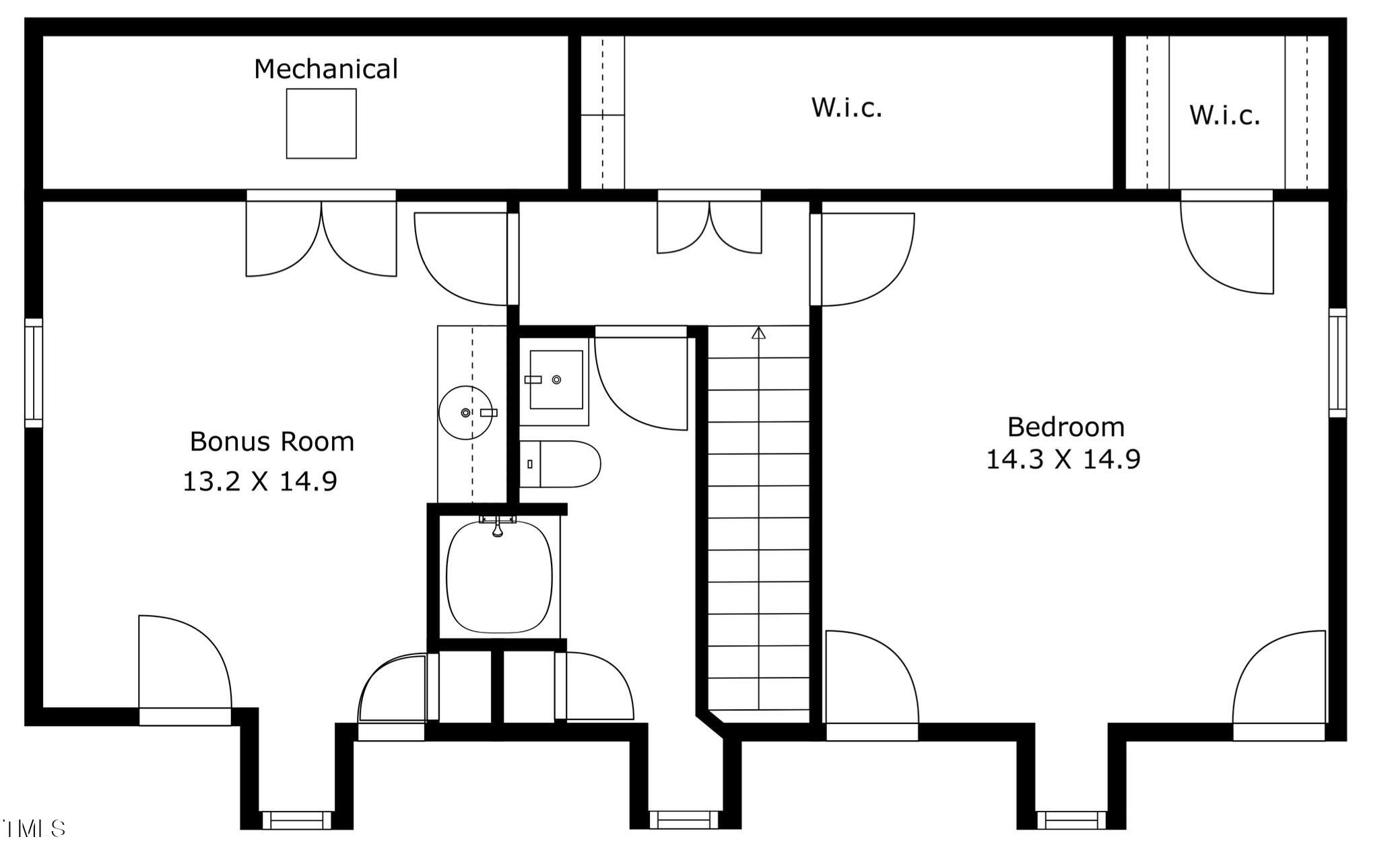 1408 Dogwood Lane Raleigh, NC 27607 - Photo 41 of 48 Third Floor Layout