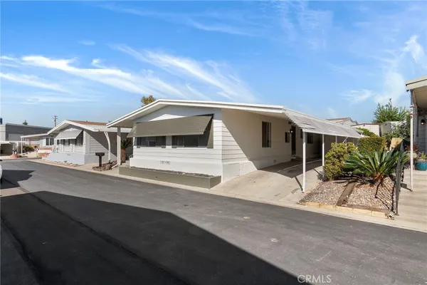 a view of a house with a patio
