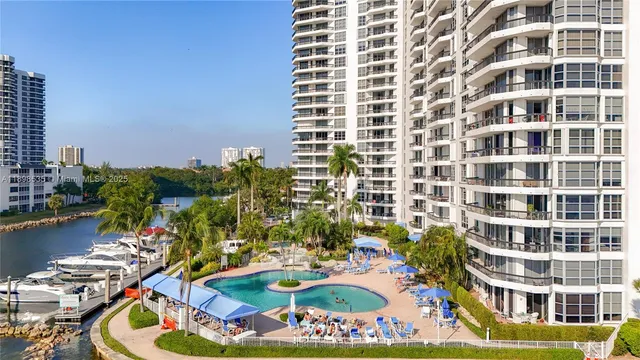 a city view with tall buildings