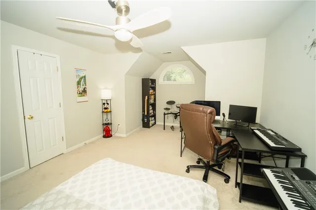 a bathroom with a sink vanity and a mirror