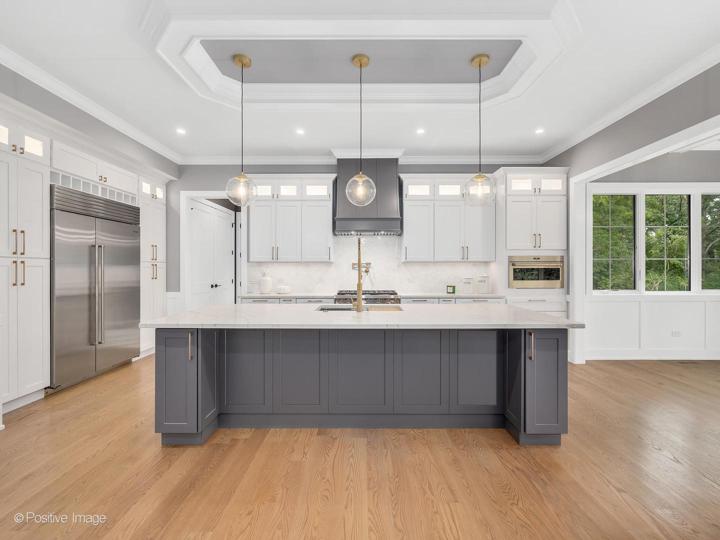 718 Justina Street Hinsdale, IL 60521 - Photo 11 of 23 a kitchen with kitchen island a sink and wooden floor