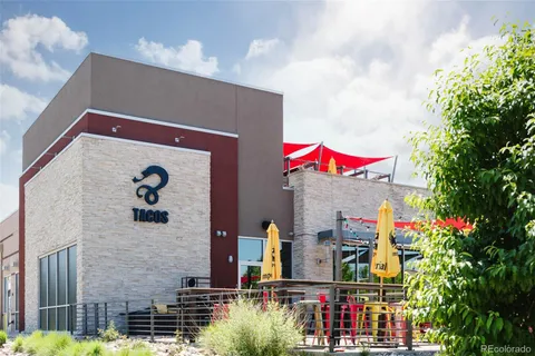 a front view of building with an outdoor space