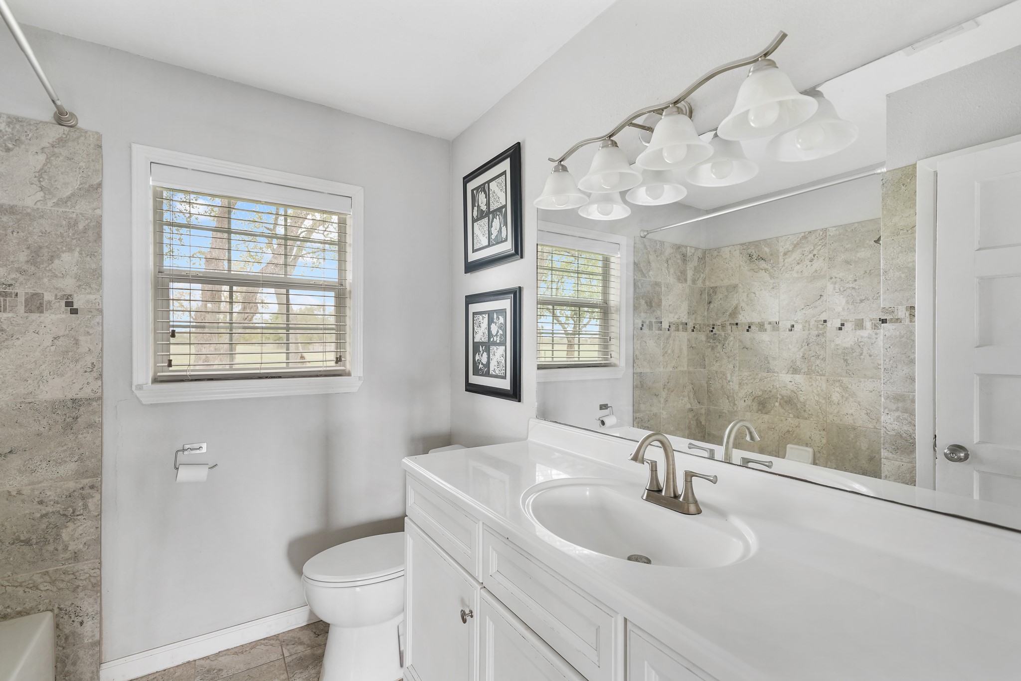 10507 Padon Road Needville, TX 77461 - Photo 48 of 48 a bathroom with a sink a toilet and a large mirror
