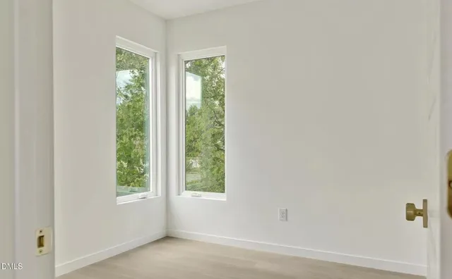 an empty room with a window