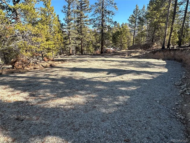 a view of a wooden door and a yard