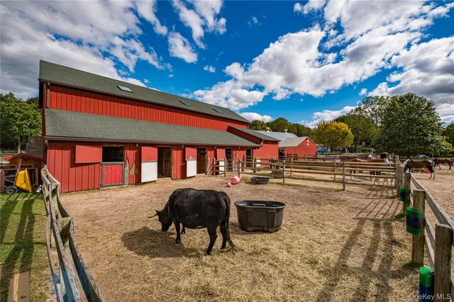 a view of a patio with table and chairs and a barbeque