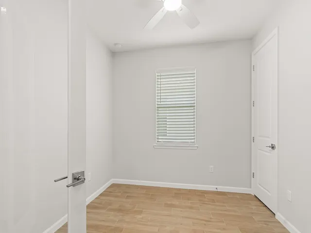 an empty room with a window