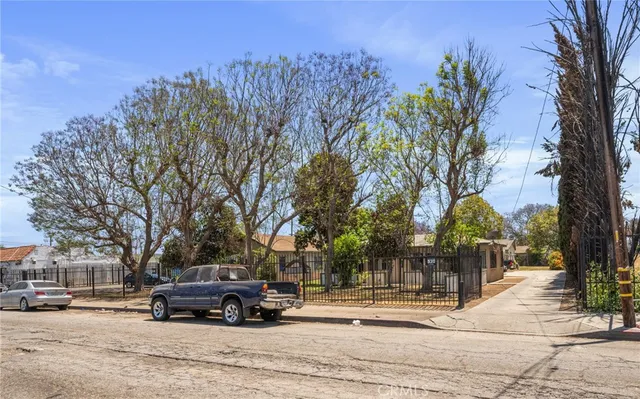 a car parked on the side of a street