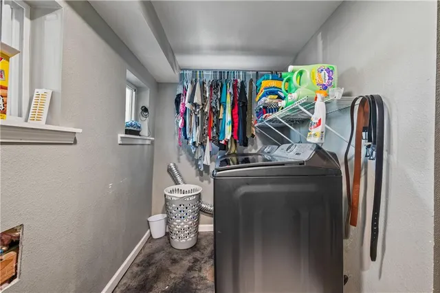 a view of a closet with storage