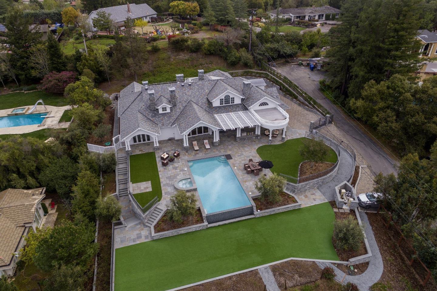14966 Sobey Road Saratoga, CA 95070 - Photo 6 of 60 an aerial view of residential house with outdoor space and swimming pool