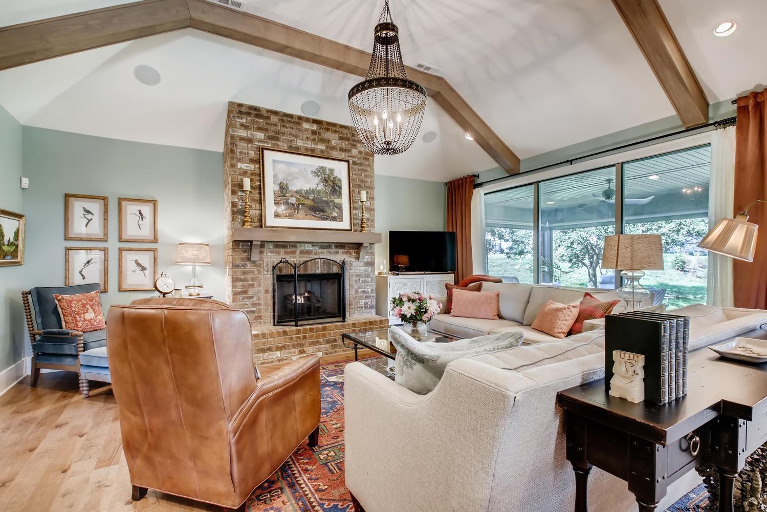 127 Vanner Road Mount Juliet, TN 37122 - Photo 7 of 29 a living room with fireplace furniture and a large window