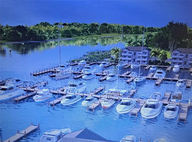 an aerial view of a house with outdoor space