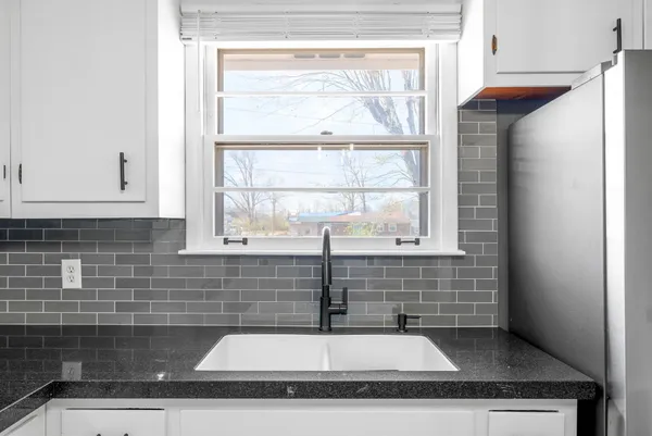a view of a window in a kitchen