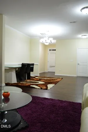 a view of a deck and yard