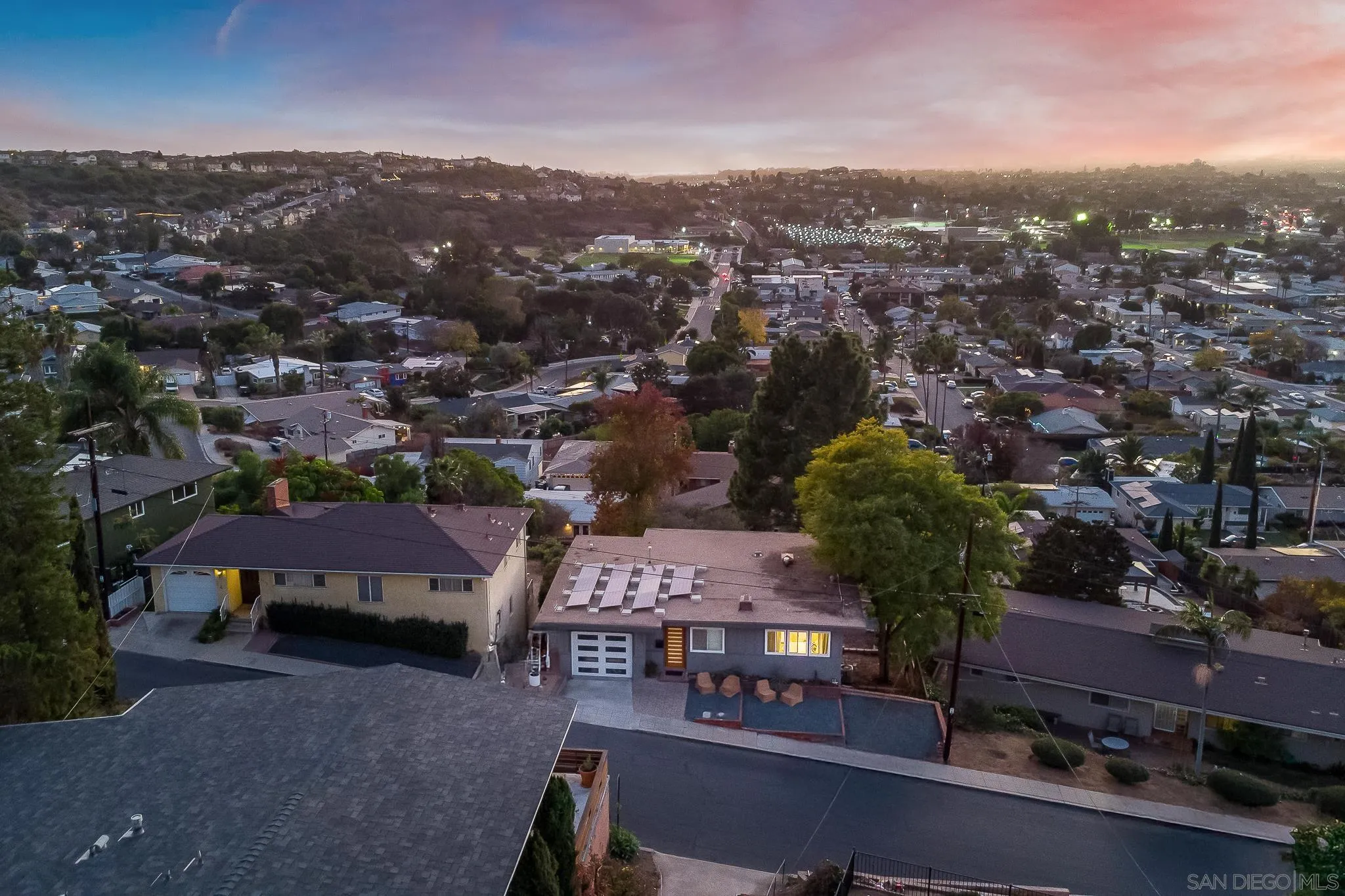 4344 Avon Drive La Mesa, CA 91941 - Photo 46 of 50 an aerial view of residential houses with city view