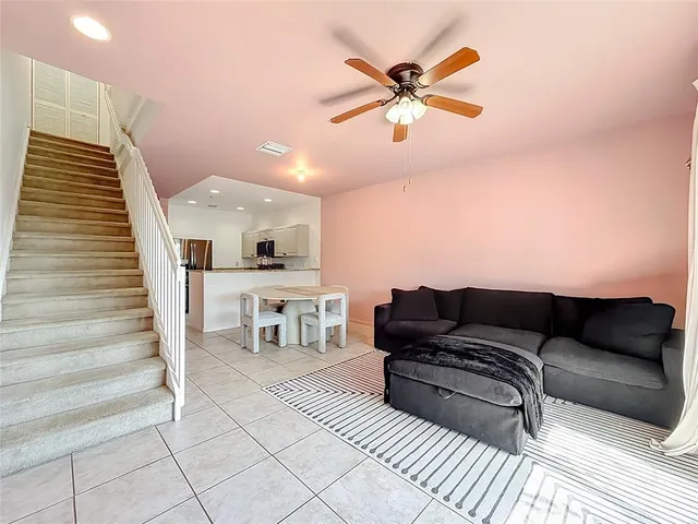 a living room with furniture