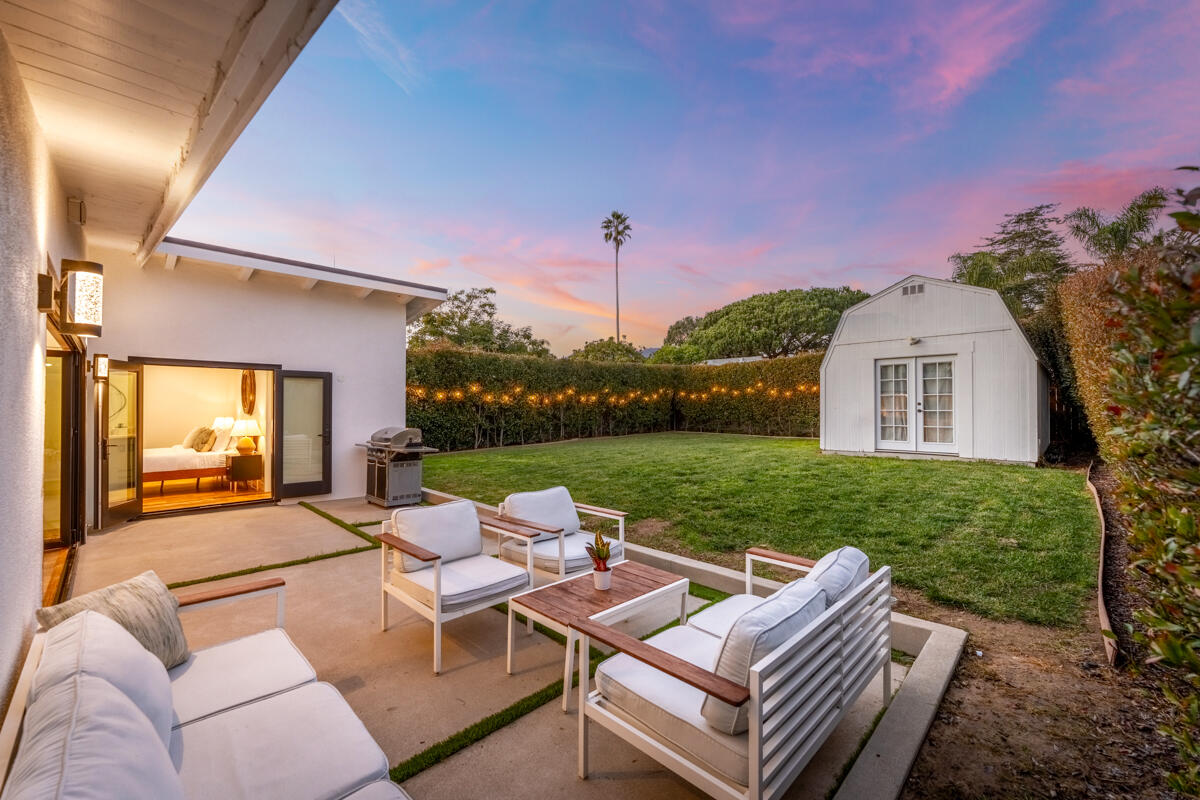 2214 Channing Way Santa Barbara, CA 93109 - Photo 41 of 44 a view of a patio with couches table and chairs with garden view