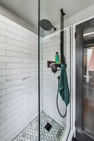 a bathroom with a shower