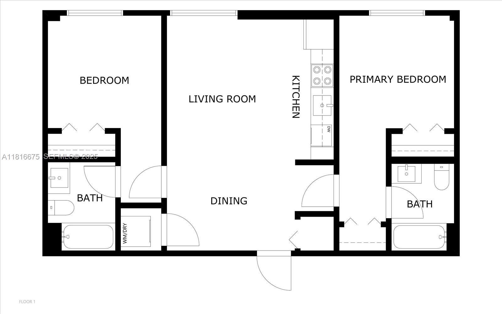 420 Southwest 7th Avenue, Unit 301 Miami, FL 33130 - Photo 16 of 19 a picture of a floor plan