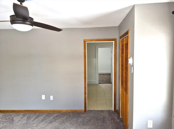 a view of a room with a wardrobe space