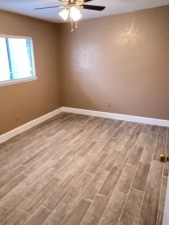 an empty room with a window