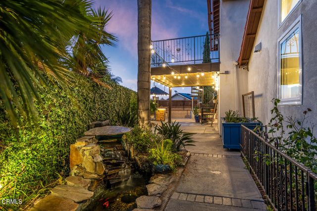 a view of a backyard with plants
