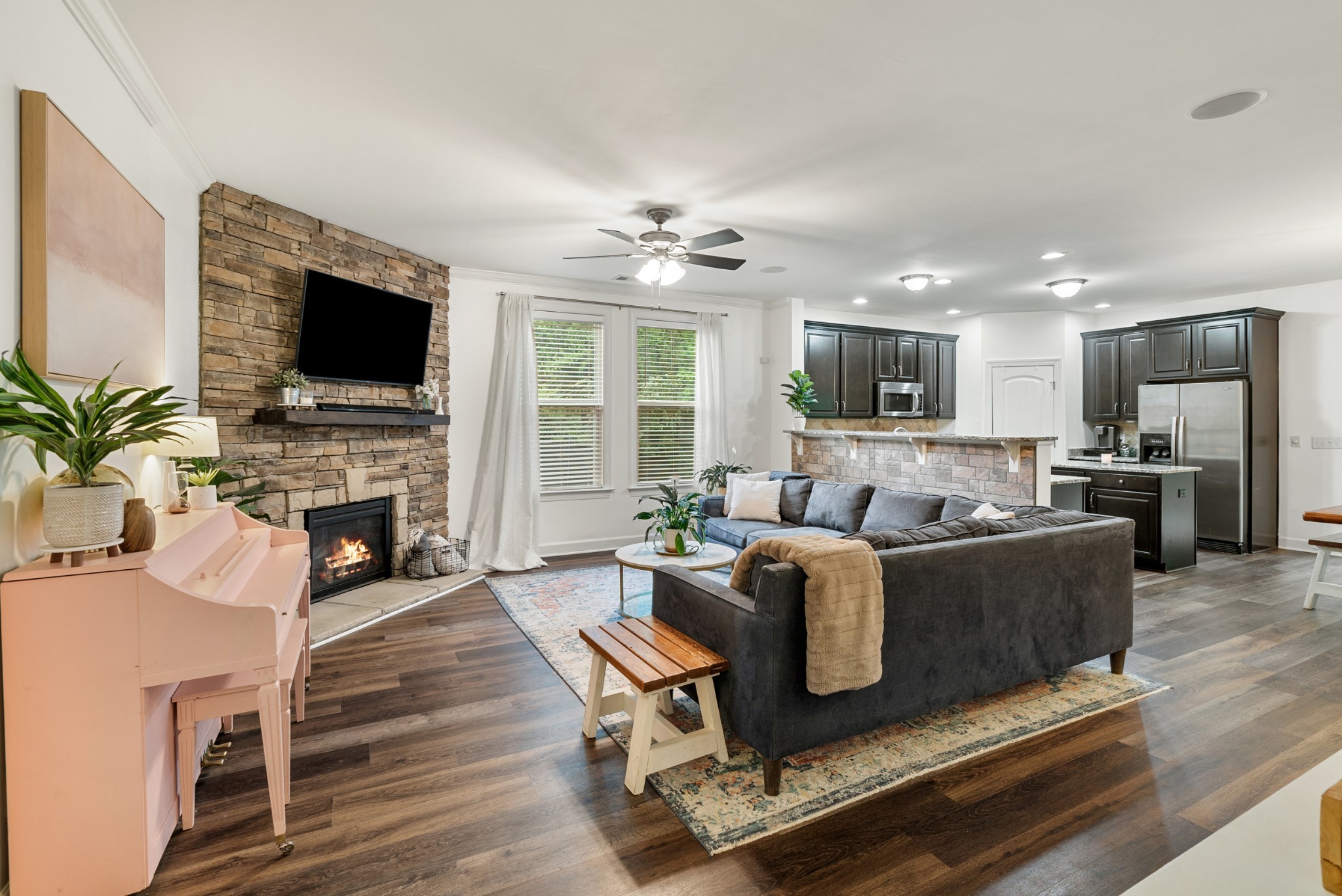 2014 Morton Drive Spring Hill, TN 37174 - Photo 12 of 44 a living room with furniture fireplace and flat screen tv