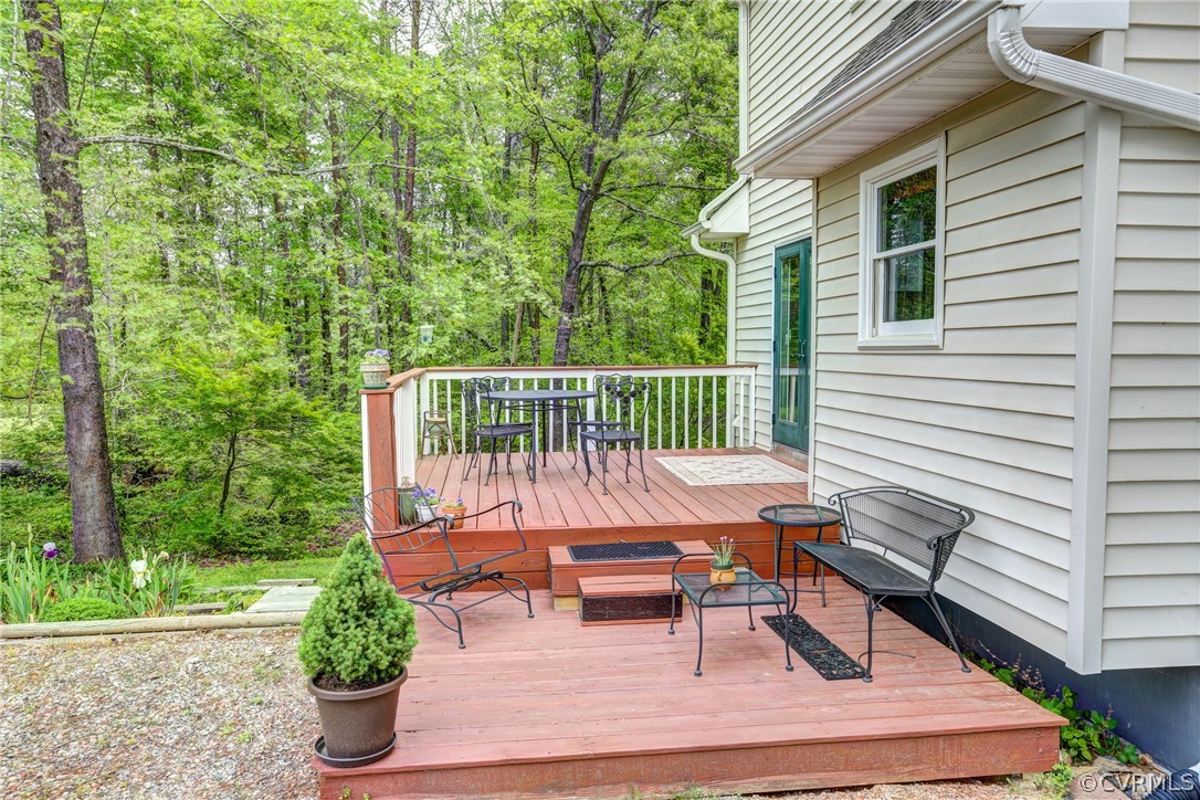 4151 Broad St Road Gum Spring, VA 23065 - Photo 31 of 38 a view of a bench in wooden deck