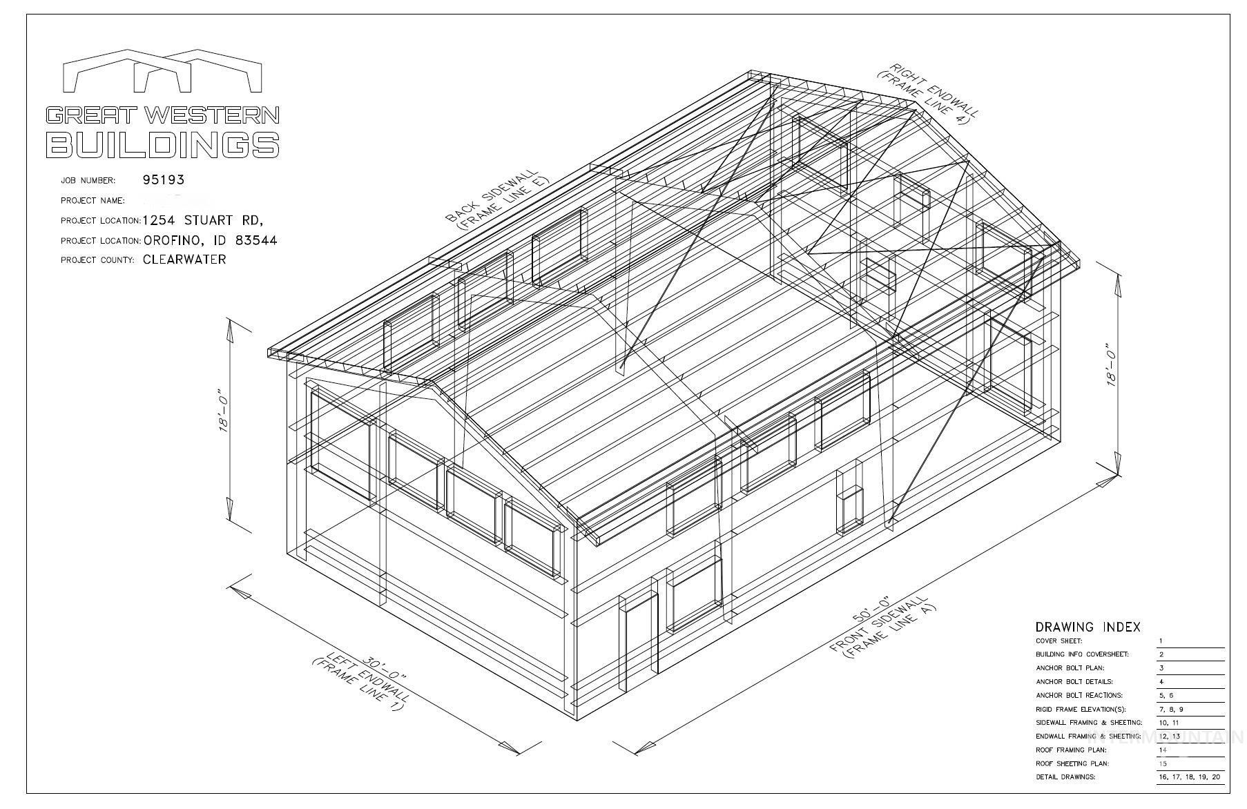 1254 Stuart Road Orofino, ID 83544 - Photo 21 of 48 Building Plan. Isometric projection of the property's structural design