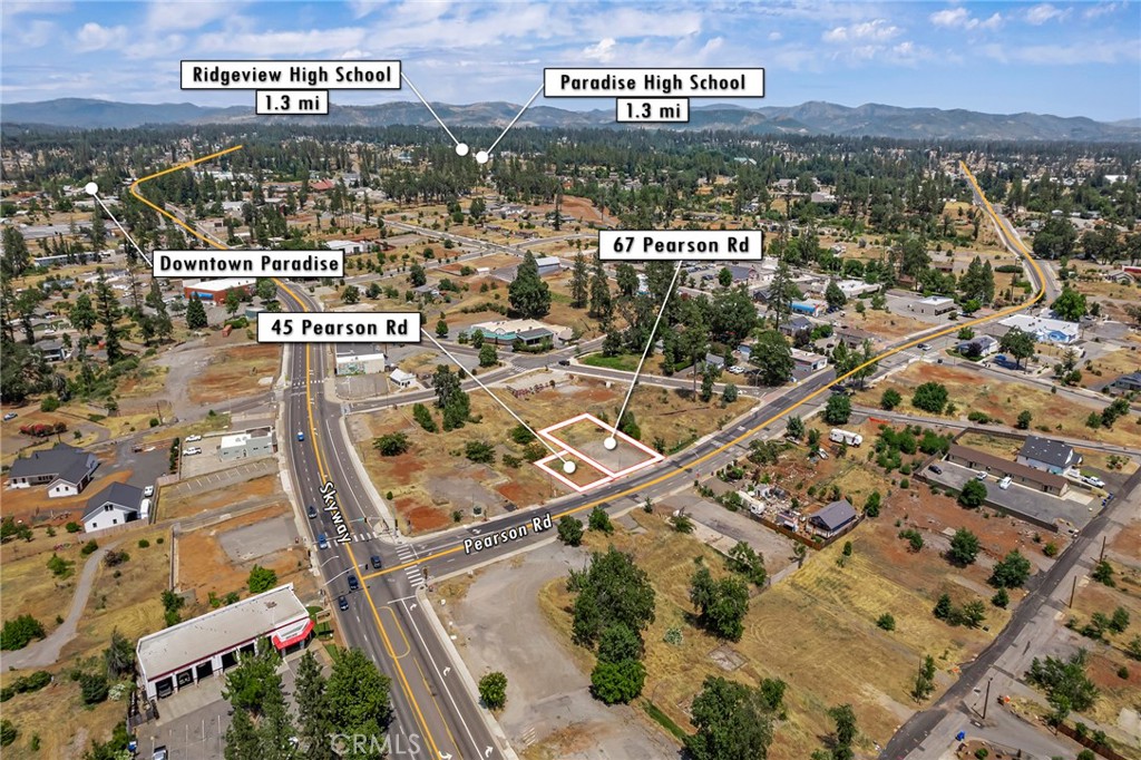 an aerial view of a city