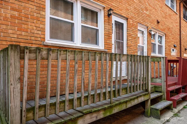 a view of a balcony with a window