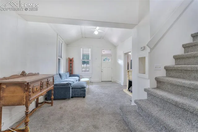 a view of a livingroom with a furniture