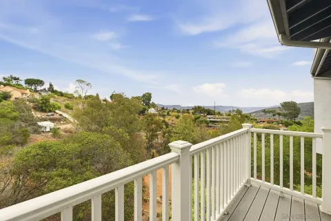 a view of a balcony with outdoor space
