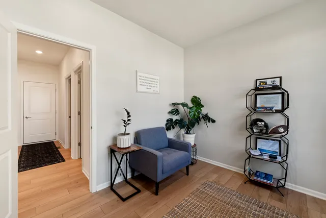 a living room with furniture