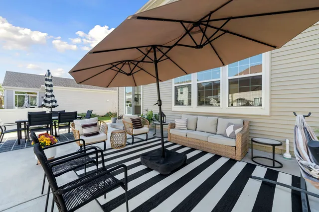 a outdoor view with a sitting space