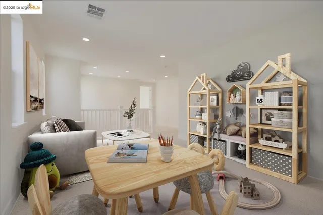 a bathroom with double sink and a mirror
