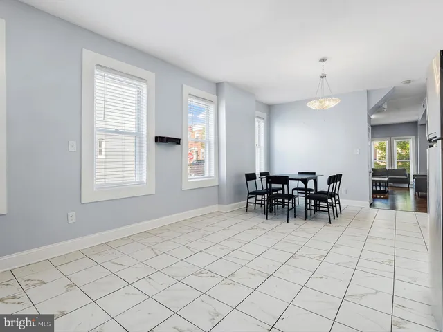 a view of a dining area with furniture