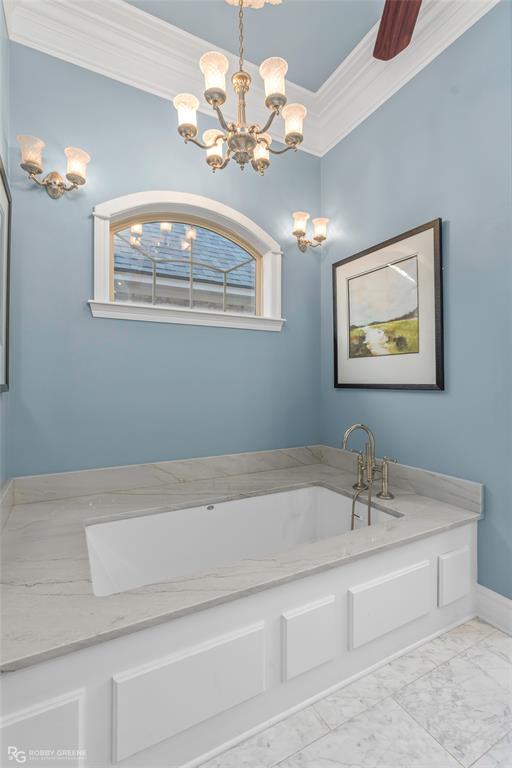 200 Evangeline Walk Bossier City, LA 71111 - Photo 17 of 39 a bathroom with a sink a large mirror and a chandelier