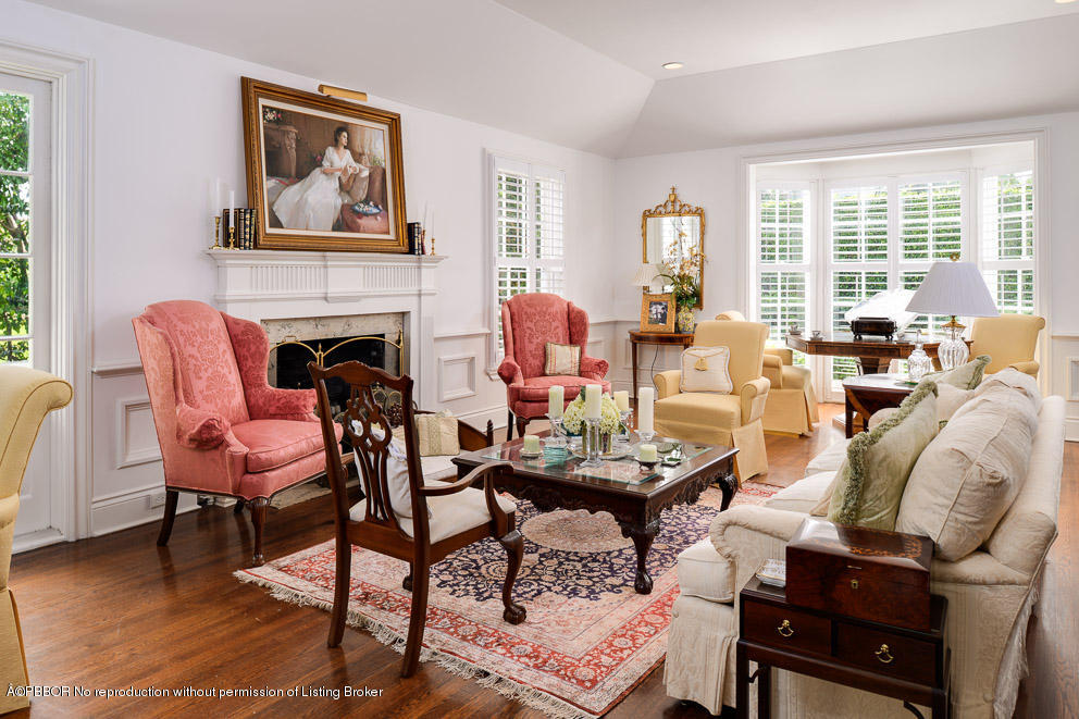 223 Orange Grove Road Palm Beach, FL 33480 - Photo 4 of 12 a living room with furniture and a fireplace