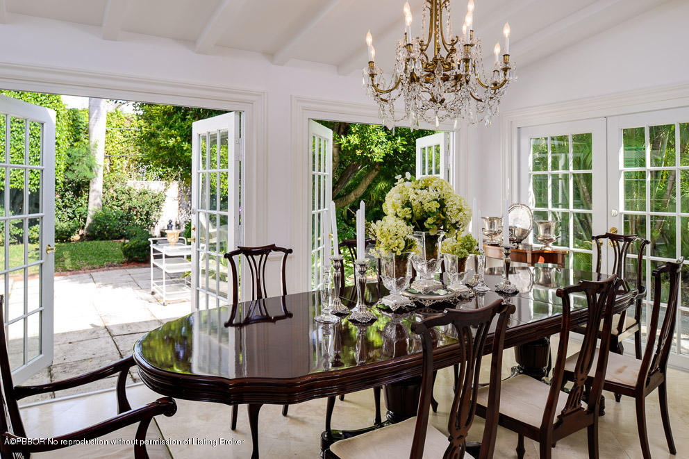 223 Orange Grove Road Palm Beach, FL 33480 - Photo 5 of 12 a view of a dining room with furniture window and outside view