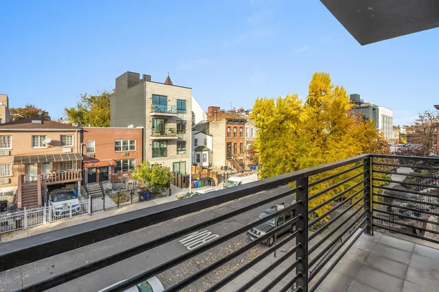 a city view from the balcony
